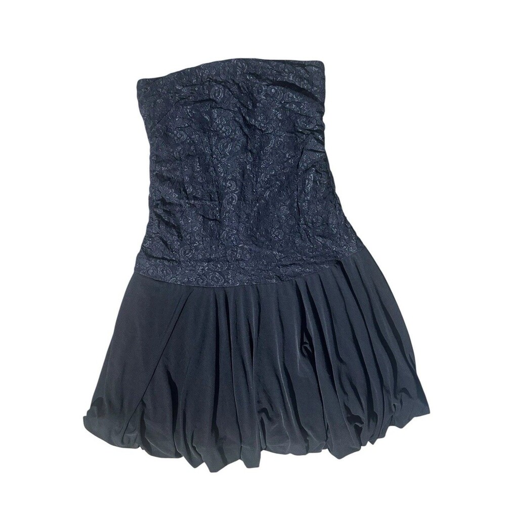 Y2K Hot Kiss Black Halter Top Dress Floral Lace Size 0 Grunge Goth Dark Fairy